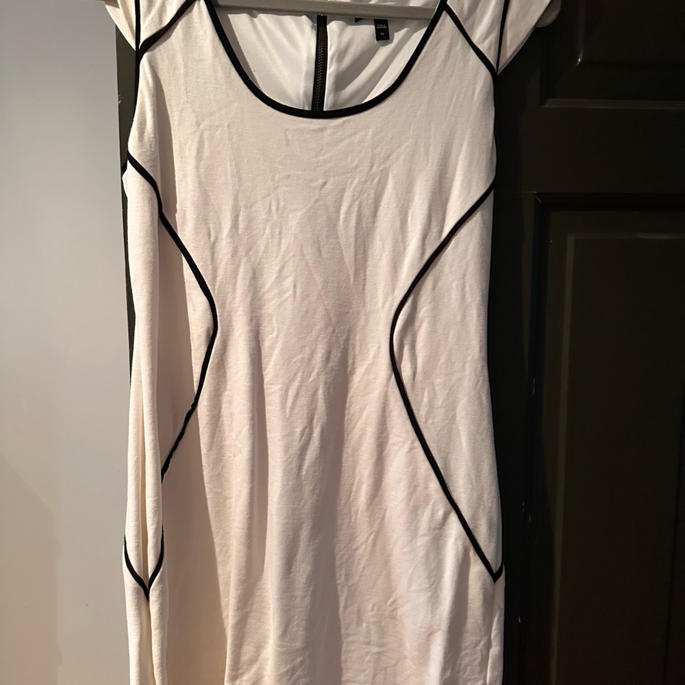 Express White Dress with Black Accents